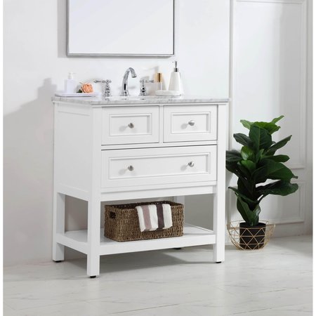 Elegant Decor 30 In. Single Bathroom Vanity Set In White VF27030WH
